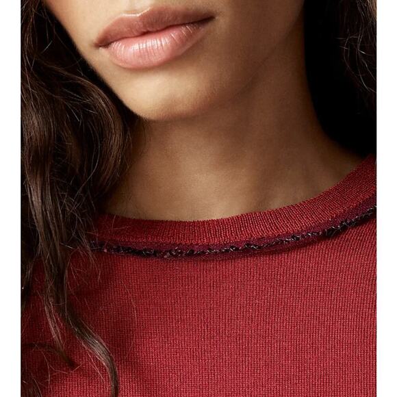 J. Crew Carolyn embellished fitted crewneck sweater in merino wool small - Picture 2 of 6